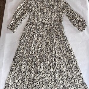 Long black & cream  Zara dress XS